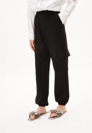 ARMEDANGELS GAABRIELE UTILITY Jersey Pants made of Organic Cotton Mix Negras | IECMNZ-041