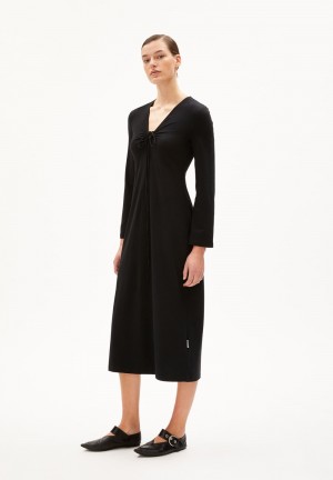 ARMEDANGELS GETAA Jersey Dress Slim Fit made of Organic Cotton Mix Negras | BTLPGW-610