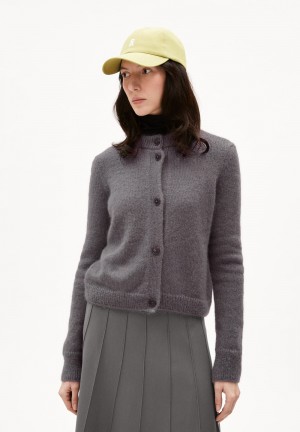 ARMEDANGELS GILAAH MOHAIR Cardigan Regular Fit made of Mohair Wool Mix Iron Cast | JHQLUP-348