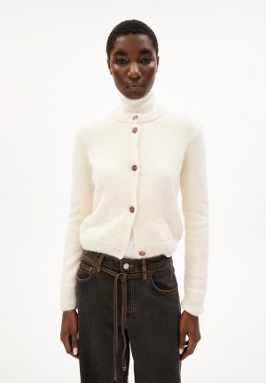 ARMEDANGELS GILAAH MOHAIR Cardigan Regular Fit made of Mohair Wool Mix Oatmilk | KJZHYS-230