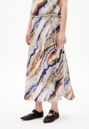ARMEDANGELS GRAATIA PÄRLAA Woven Skirt Regular Fit made of TENCEL™ Lyocell Mix Cinnamon Dust | QVOGIZ-627