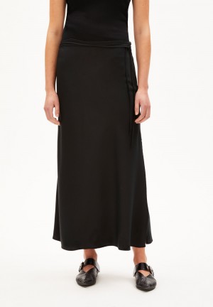 ARMEDANGELS GRAATIA Woven Skirt Regular Fit made of TENCEL™ Lyocell Mix Negras | AWSJXU-713