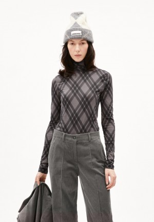 ARMEDANGELS GRAZILIAA ARGYLE Longsleeve Slim Fit made of Organic Cotton Iron Cast | PBWKET-102