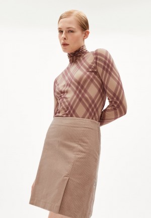 ARMEDANGELS GRAZILIAA ARGYLE Longsleeve Slim Fit made of Organic Cotton Cinnamon Dust | ZPYIMG-764