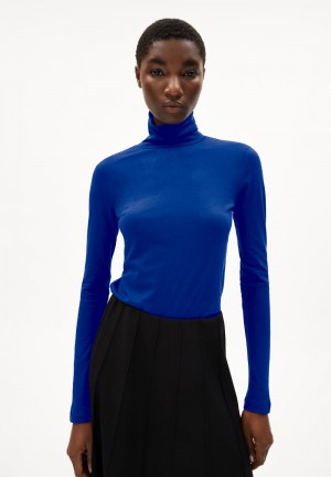 ARMEDANGELS GRAZILIAA SOFT Longsleeve Slim Fit made of Organic Cotton Azules | OQRLFZ-803