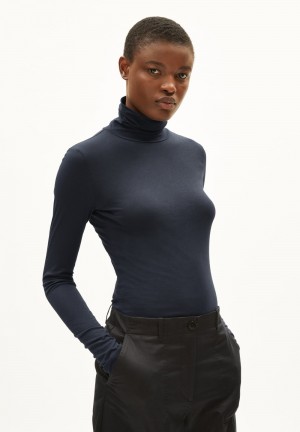 ARMEDANGELS GRAZILIAA SOFT Longsleeve Slim Fit made of Organic Cotton Night Sky | HVAWRJ-972