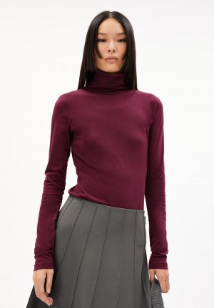 ARMEDANGELS GRAZILIAA SOFT Longsleeve Slim Fit made of Organic Cotton Cranberry Juice | XLYHGO-067