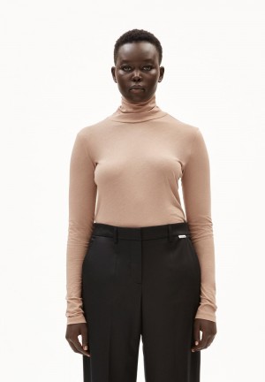 ARMEDANGELS GRAZILIAA SOFT Longsleeve Slim Fit made of Organic Cotton Cinnamon Dust | ZSXTEN-180