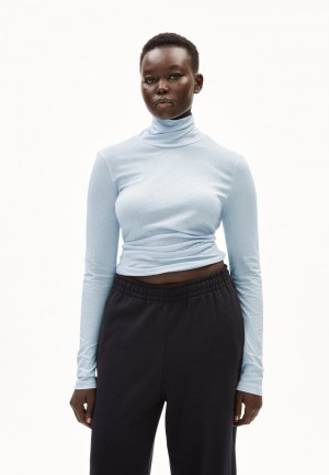 ARMEDANGELS GRAZILIAA SOFT Longsleeve Slim Fit made of Organic Cotton Morning Sky | GMQFSX-947