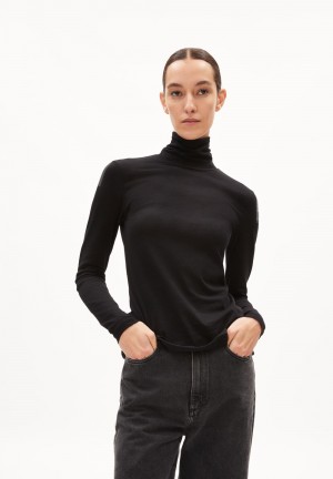ARMEDANGELS GRAZILIAA SOFT Longsleeve Slim Fit made of Organic Cotton Negras | MTHJCB-945