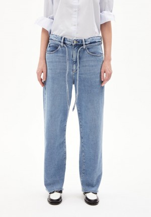 ARMEDANGELS HAAYI CUT HEM Jeans Baggy Fit Low Waist Organic Cotton Mix Non-Stretch Indigo | BUIVLZ-576