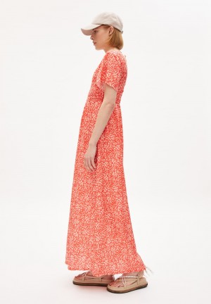 ARMEDANGELS HELINAA WATER DOTS Woven Dress with 100% carbon-zero TENCEL™ fiber component Hibiscus | CJKERO-513