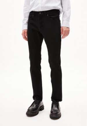 ARMEDANGELS IAAN COMFORT Straight Leg Mid Waist made of Organic Cotton Mix Negras | PDNFZE-543