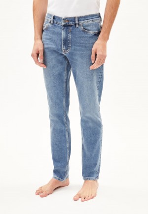 ARMEDANGELS IAAN Jeans Slim Leg Mid Waist recycled Cotton Comfort-Stretch Verde Menta | TBRLYZ-025