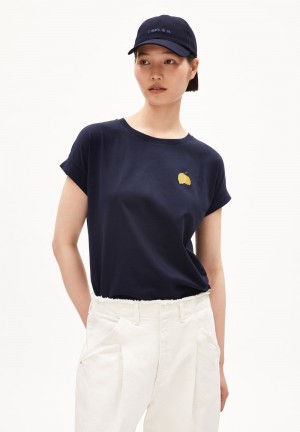 ARMEDANGELS IDAARA FRUITS T-Shirt Loose Fit made of Organic Cotton Night Sky | XFSTLG-948