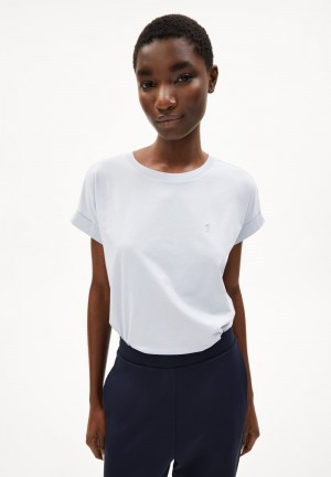 ARMEDANGELS IDAARA T-Shirt Loose Fit made of Organic Cotton Morning Sky | AHSVTE-972