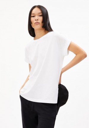 ARMEDANGELS IDAARA T-Shirt Loose Fit made of Organic Cotton Blancas | CEFIDN-625