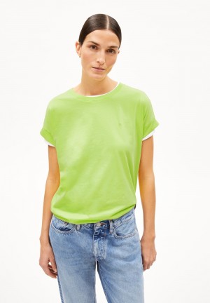 ARMEDANGELS IDAARA T-Shirt Loose Fit made of Organic Cotton Super Lime | FYQIXP-805