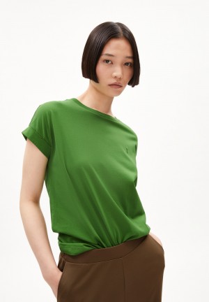 ARMEDANGELS IDAARA T-Shirt Loose Fit made of Organic Cotton Verde | NWUHSG-184
