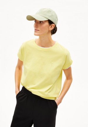 ARMEDANGELS IDAARA T-Shirt Loose Fit made of Organic Cotton Amarillo Verde Menta | JPIRBC-873