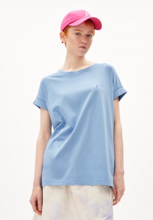 ARMEDANGELS IDAARA T-Shirt Loose Fit made of Organic Cotton Azules | PBXEYT-394
