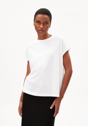 ARMEDANGELS INAARA T-Shirt Oversized Fit made of Organic Cotton Blancas | BXJIDS-907