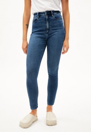 ARMEDANGELS INGAA Jeans Skinny Leg High Waist Organic Cotton Mix X-Stretch Azules | NSMHJU-382