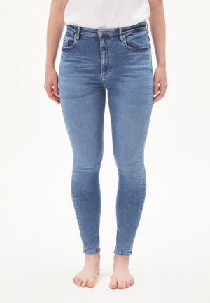 ARMEDANGELS INGAA Jeans Skinny Leg High Waist Organic Cotton Mix X-Stretch Azules | EVJCIR-402
