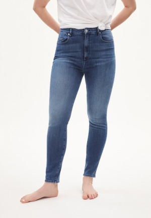 ARMEDANGELS INGAA Jeans Skinny Leg High Waist Organic Cotton Mix X-Stretch Azules | WDLBJI-650