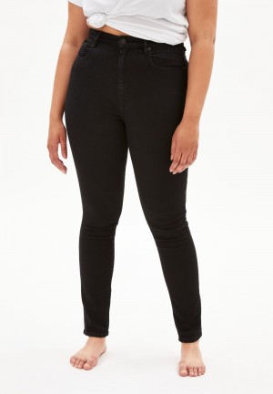 ARMEDANGELS INGAA Jeans Skinny Leg High Waist Organic Cotton Mix X-Stretch Negras | MEXIBK-814