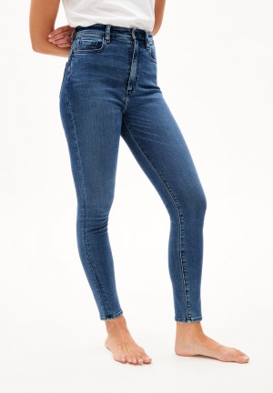ARMEDANGELS INGAA X STRETCH Skinny Leg High Waist made of Organic Cotton Mix Azules | XJBKOZ-625