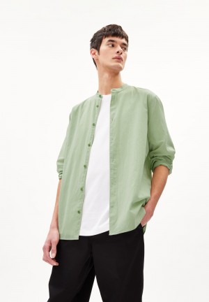 ARMEDANGELS JAACKO Shirt made of Organic Cotton Verde | KXAOMJ-987