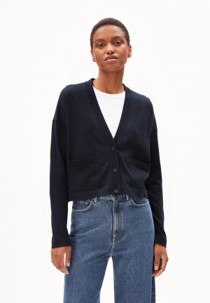 ARMEDANGELS JAAIKE PREMIUM Cardigan Loose Fit made of Organic Cotton Night Sky | AMKXFW-543