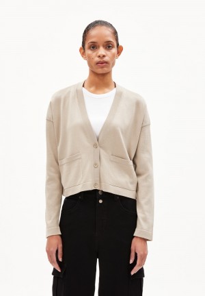 ARMEDANGELS JAAIKE PREMIUM Cardigan Loose Fit made of Organic Cotton Sand Stone | ZRBCFW-643