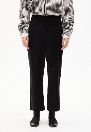 ARMEDANGELS JAALMA CORDUROY Woven Pants made of Organic Cotton Mix Negras | YVKORZ-392