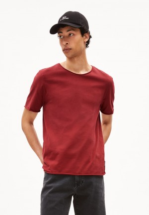 ARMEDANGELS JAAMES BRUSHED T-Shirt Regular Fit made of Organic Cotton Verde Menta | EDOZQS-327
