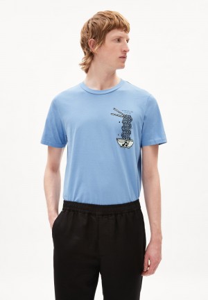 ARMEDANGELS JAAMES FISH SOUP T-Shirt Regular Fit made of Organic Cotton Azules | BYMWXH-205