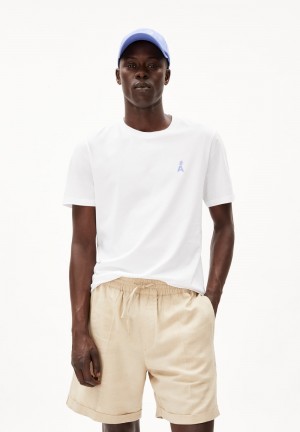 ARMEDANGELS JAAMES FLOWAA T-Shirt Regular Fit made of Organic Cotton Blancas | XSMGKU-549