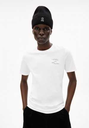 ARMEDANGELS JAAMES INTENTIONS T-Shirt Regular Fit made of Organic Cotton Blancas | GPTIXU-491