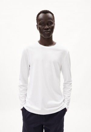 ARMEDANGELS JAAMES LONGSLEEVE Longsleeve Slim Fit made of Organic Cotton Blancas | EJMLYI-815