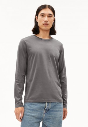 ARMEDANGELS JAAMES LONGSLEEVE Longsleeve Slim Fit made of Organic Cotton Iron Cast | NJQODM-526