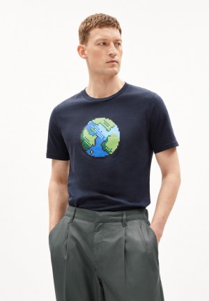ARMEDANGELS JAAMES PLAANET T-Shirt Regular Fit made of Organic Cotton Night Sky | JMVTPS-702