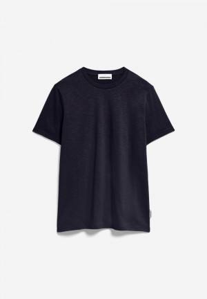 ARMEDANGELS JAAMES STRUCTURE Heavyweight T-Shirt Regular Fit made of Organic Cotton Night Sky | GDHJXU-019