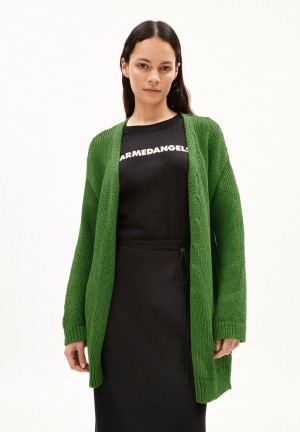 ARMEDANGELS JALDAA Cardigan Loose Fit made of Organic Cotton Verde | QSCXMA-270