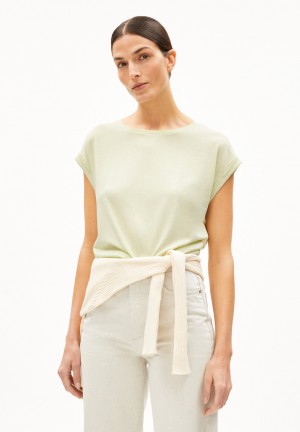 ARMEDANGELS JILAANA T-Shirt Regular Fit made of TENCEL™ Lyocell Mix Verde | LFRIJN-385