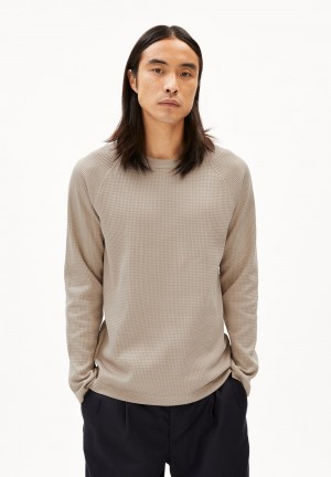 ARMEDANGELS JOSUAA WAFFLE T-Shirt Relaxed Fit made of Organic Cotton Sand Stone | NMRVIP-281