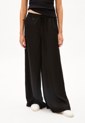 ARMEDANGELS KAADIA WIDE Woven Pants made of TENCEL™ x REFIBRA™ Lyocell Negras | UMRTLI-870
