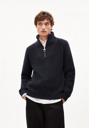 ARMEDANGELS KAALVES Sweater Regular Fit made of Organic Cotton Night Sky | JZCLNT-473