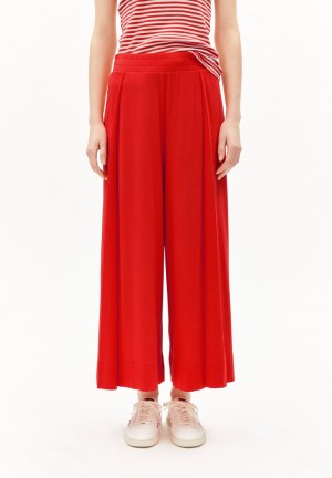 ARMEDANGELS KAARO LINI Jersey Pants made of LENZING™ ECOVERO™ Viscose Mix Rojas | IMPKYU-325