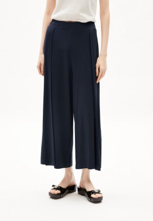 ARMEDANGELS KAARO LINI Jersey Pants made of LENZING™ ECOVERO™ Viscose Mix Night Sky | HWKOYQ-216